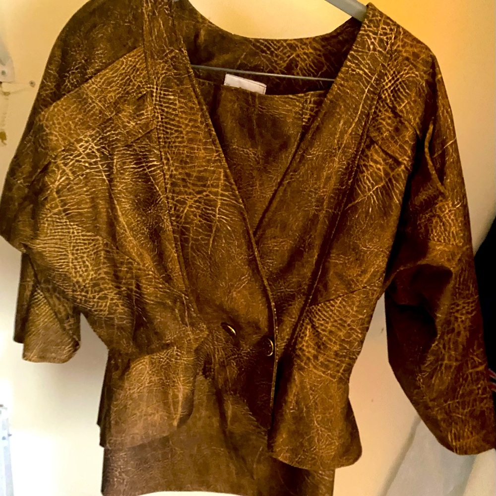 Faux Suede jacket and skirt vintage